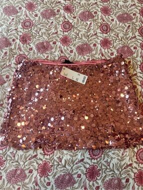 silence + noise Rose Gold Sequin Mini Skirt